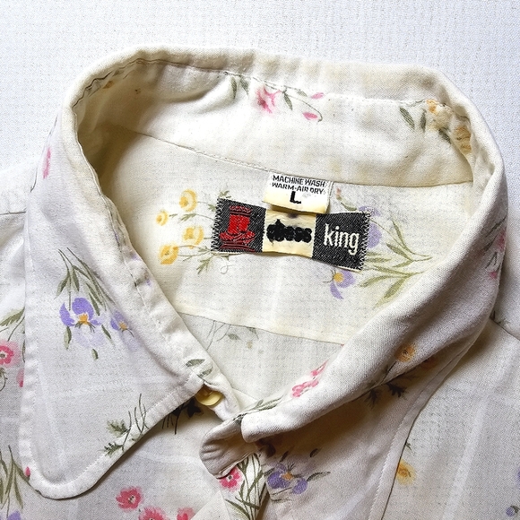 CHESS KING Vintage Floral Button-Down Long Sleeve - Picture 4 of 12